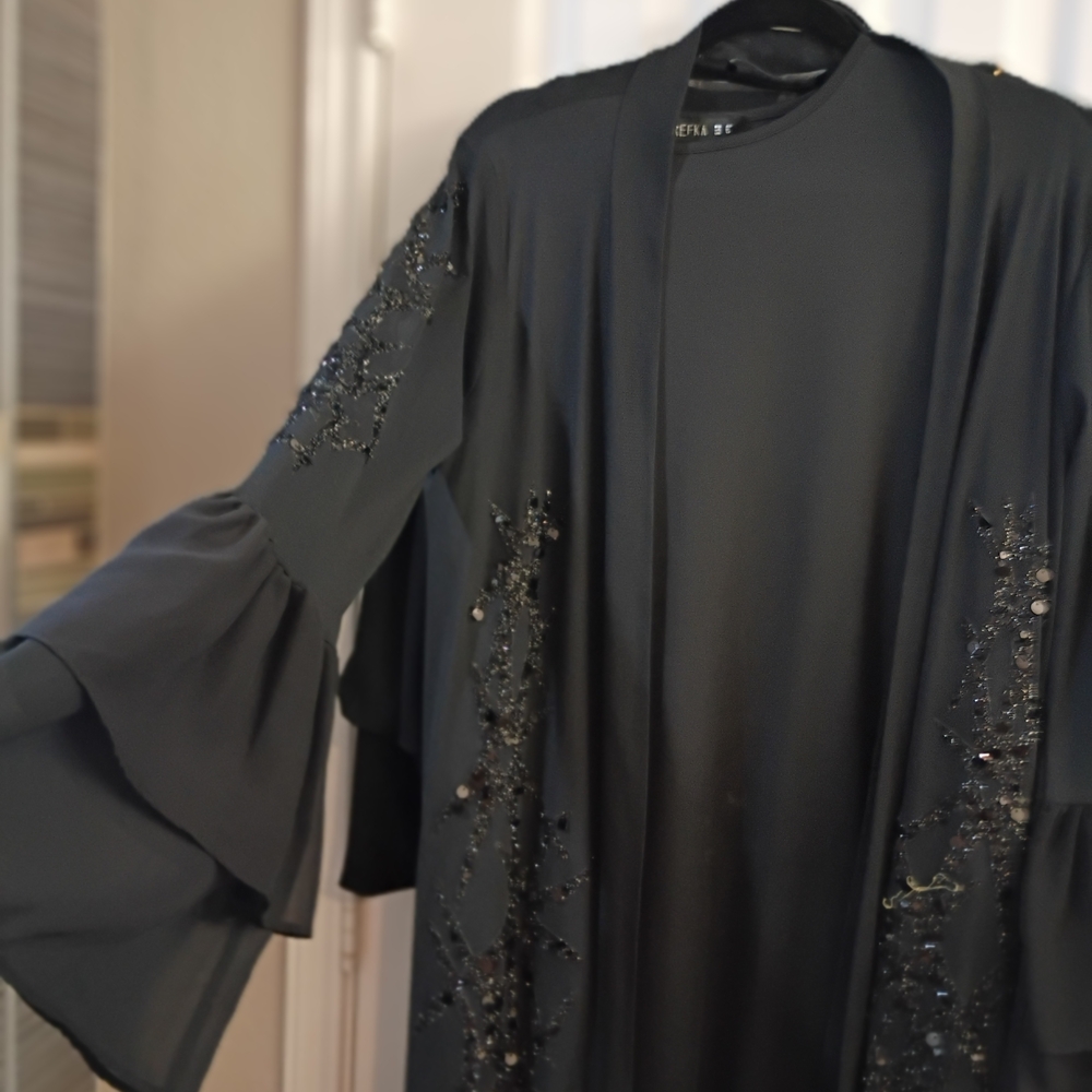 Elegant Black Embellished Robe